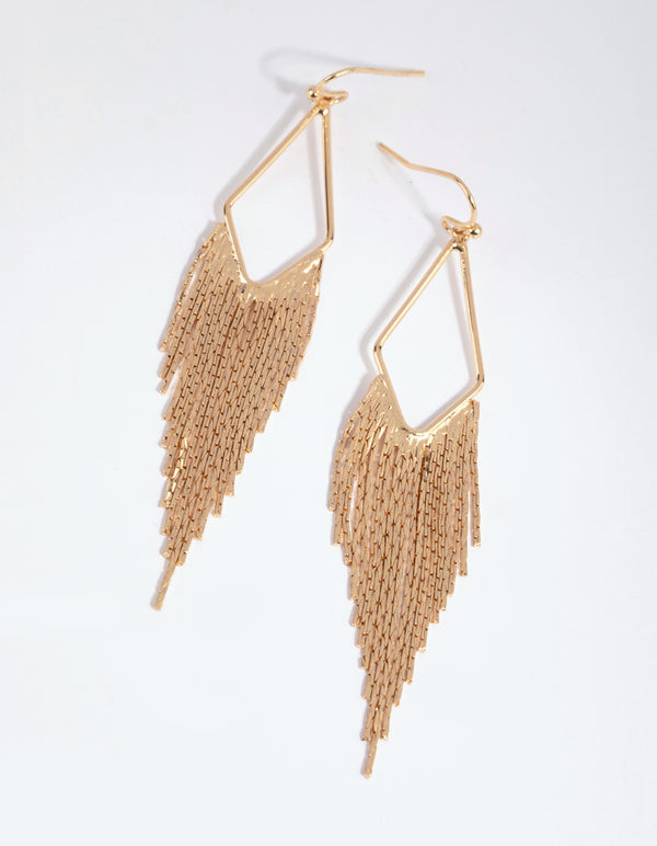 Gold Mini Tassel Drop Earrings