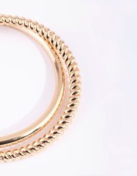 Gold Twisted & Plain Bangle Bracelet Set - link has visual effect only