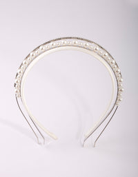 Silver Diamond & Pearl Alice Band - link has visual effect only