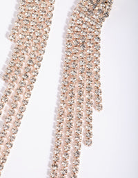 Rose Gold Diamante Twisted Drop Earrings - link has visual effect only