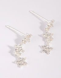 Sterling Silver Triple Star Drop Earrings - link has visual effect only