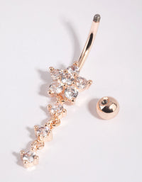 Rose Gold Surgical Steel Flower Belly Bar - link has visual effect only