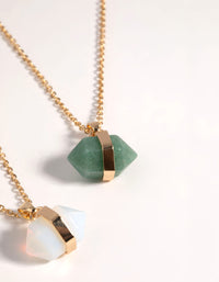 Gold  Semi-Precious Shard Necklace Set - link has visual effect only