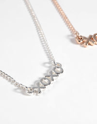 Mixed Metal XO Necklace Set - link has visual effect only