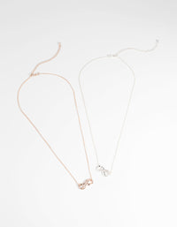 Mixed Metal Infinity Necklace Set - link has visual effect only