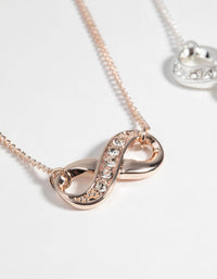 Mixed Metal Infinity Necklace Set - link has visual effect only