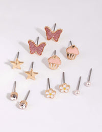 Kids Butterfly Stud Earring 6-Pack - link has visual effect only