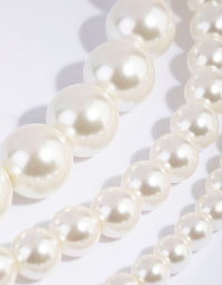 Silver Graduated Pearl Layered Necklace - link has visual effect only