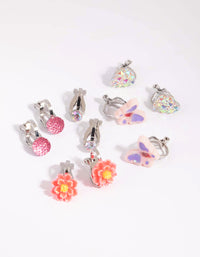 Kids Butterfly & Heart Clip-On Earrings - link has visual effect only