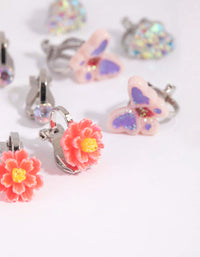 Kids Butterfly & Heart Clip-On Earrings - link has visual effect only