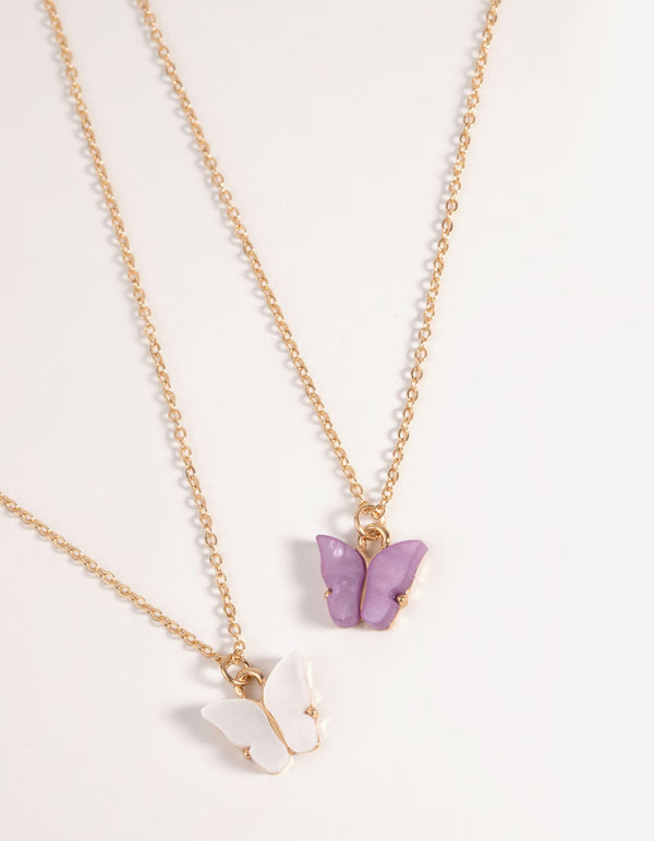 Kids Butterfly Necklace Set