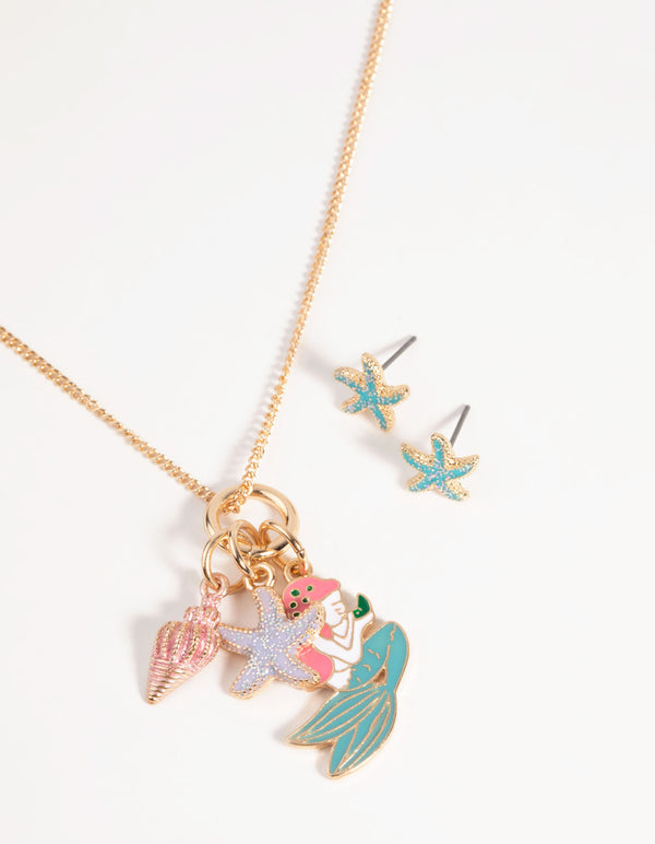 Kids Under the Sea Necklace & Earrings Set