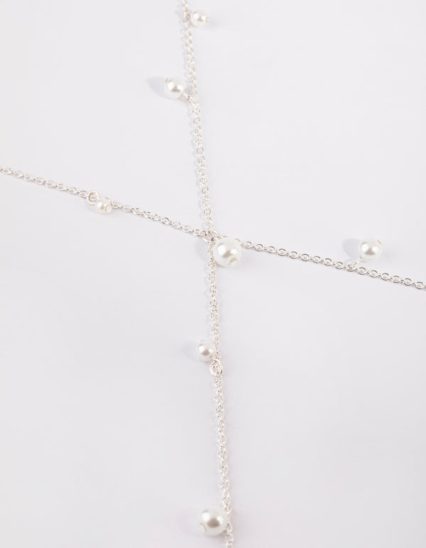 Silver Pearl Cluster Body Chain