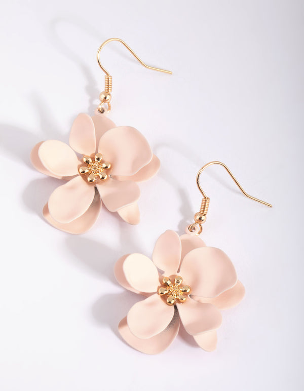 Blush Petal Drop Earrings