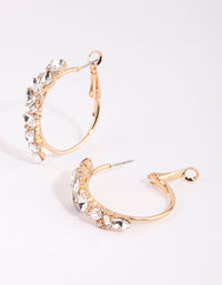 Gold Cluster Diamante Hoop Earrings - link has visual effect only