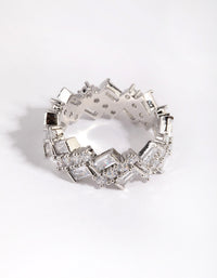 Silver Cubic Zirconia Baguette Ring - link has visual effect only