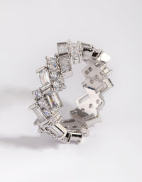 Silver Cubic Zirconia Baguette Ring - link has visual effect only