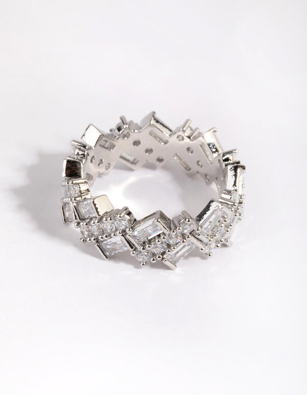 Silver Cubic Zirconia Baguette Ring