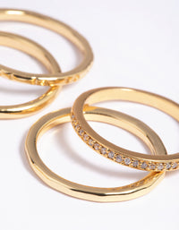 Gold Plated Stacking Rings with Diamantes - link has visual effect only