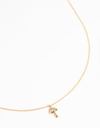 Gold Plated Sterling Silver Mushroom Necklace - link has visual effect only