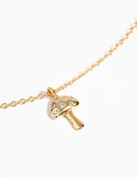 Gold Plated Sterling Silver Mushroom Necklace - link has visual effect only