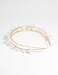 Gold Scattered Pearl Headband - link has visual effect only