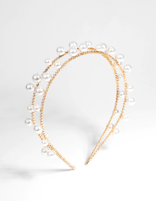 Gold Scattered Pearl Headband