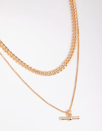 Gold Layered Fob Necklace - link has visual effect only