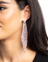 Silver Diamante Drape Earrings - link has visual effect only