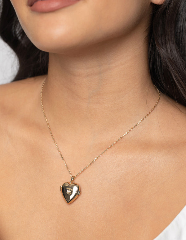 18K Heart Locket Necklace ⋆ DIVINE DULCET