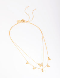 Gold Plated Butterfly Necklace Set - link has visual effect only