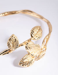 Gold Plated Leaf Cuff Bracelet - link has visual effect only