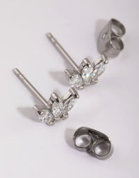 Surgical Steel Marquise Diamante Stud Earrings - link has visual effect only