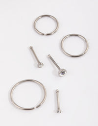 Titanium Nose Stud & Ring 6-Pack - link has visual effect only