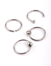 Titanium Mixed Nose Ring 4-Pack - link has visual effect only