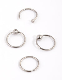 Titanium Mixed Nose Ring 4-Pack - link has visual effect only