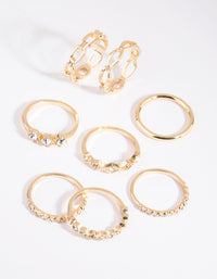 Gold Diamante Ring 8-Pack - link has visual effect only