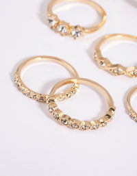 Gold Diamante Ring 8-Pack - link has visual effect only