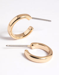 Gold Simple Huggie Hoop Earrings - link has visual effect only