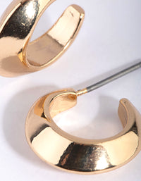 Gold Pointed Huggie Hoop Earrings - link has visual effect only