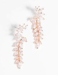 Rose Gold Diamond Simulant Statement Earrings - link has visual effect only