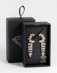 Rose Gold Diamond Simulant Statement Earrings - link has visual effect only