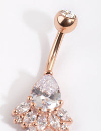 Rose Gold Plated Titanium Diamante Belly Bar - link has visual effect only