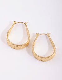 Gold Plated Molten Hoop Earrings - link has visual effect only