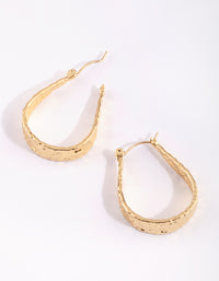 Gold Plated Molten Hoop Earrings - link has visual effect only