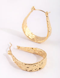 Gold Plated Molten Hoop Earrings - link has visual effect only