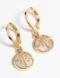 Gold Plated Star Huggie Hoop Earrings - link has visual effect only