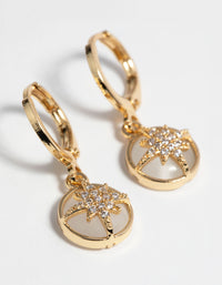 Gold Plated Star Huggie Hoop Earrings - link has visual effect only