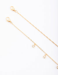 Gold Plated Anklet Set with Cubic Zirconia - link has visual effect only