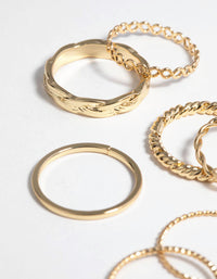 Gold Plated Twisted Band Ring Stack Pack - link has visual effect only